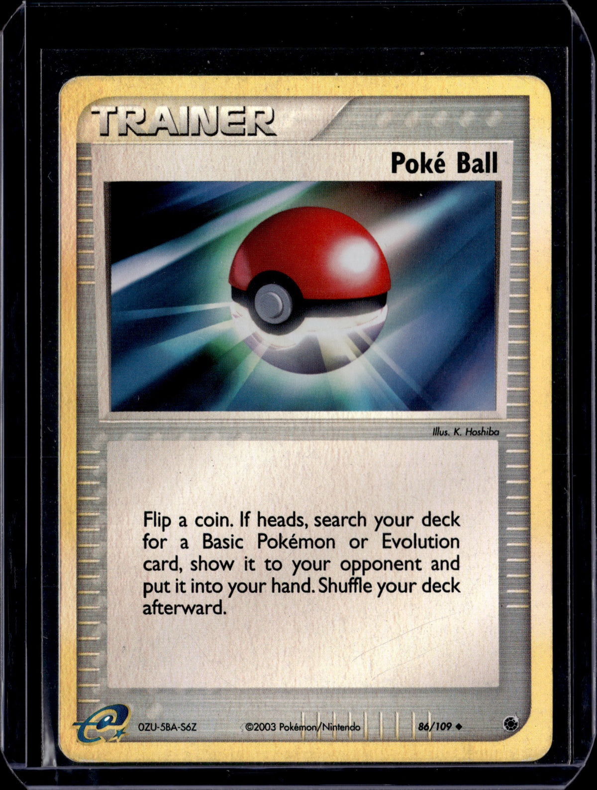 Poke Ball Ruby and Sapphire #86/109 Reverse Holofoil Pokémon Card (front)