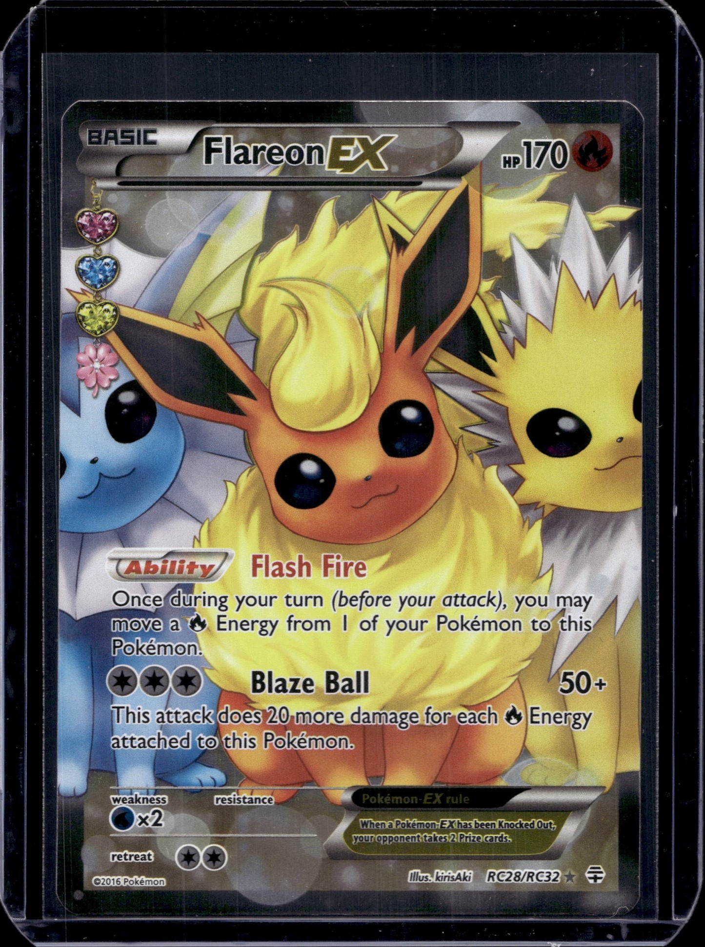 Flareon EX (Full Art) Generations: Radiant Collection #RC28/RC32 Holofoil Pokémo (front)