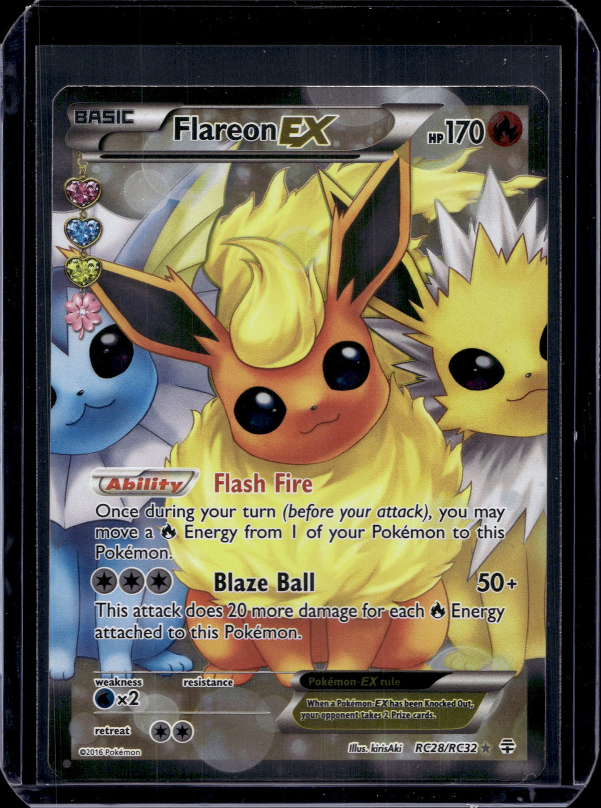 Flareon EX (Full Art) Generations: Radiant Collection #RC28/RC32 Holofoil Pokémo (front)