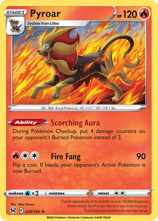 Pyroar 029/196 Rare Holo Lost Origin