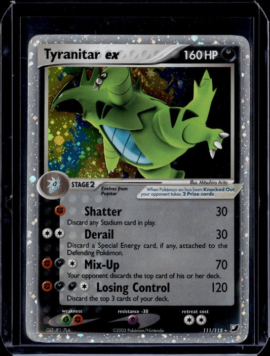 Tyranitar ex Unseen Forces #111/115 Holofoil Pokémon Card (front)