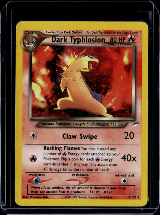 Dark Typhlosion Neo Destiny #010/105 Unlimited Holofoil Pokémon Card (front)