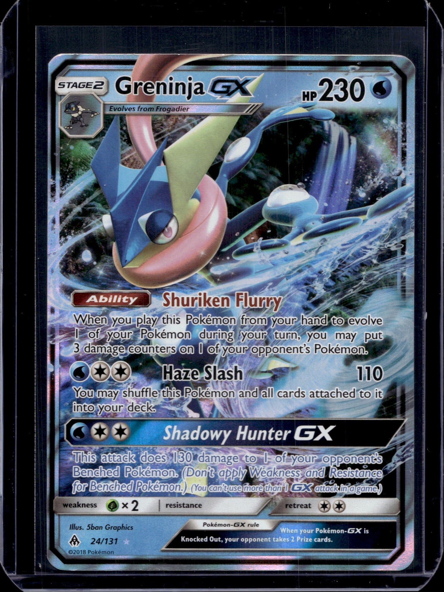 Greninja GX SM - Forbidden Light #24/131 Holofoil Pokémon Card (front)