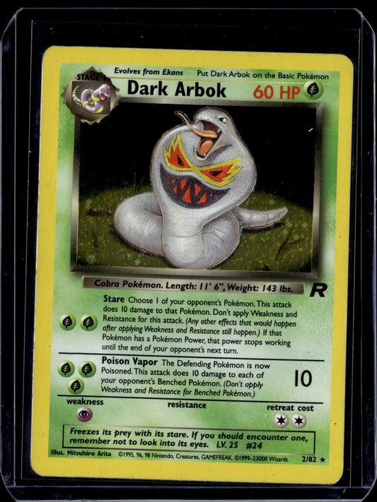 Dark Arbok (2) Team Rocket #02/82 Unlimited Holofoil Pokémon Card (front)