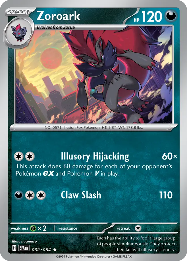 Zoroark 032/064 Rare Shrouded Fable