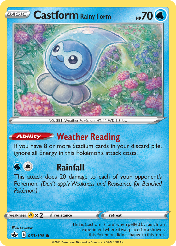 Castform Rainy Form 033/198 Common Chilling Reign