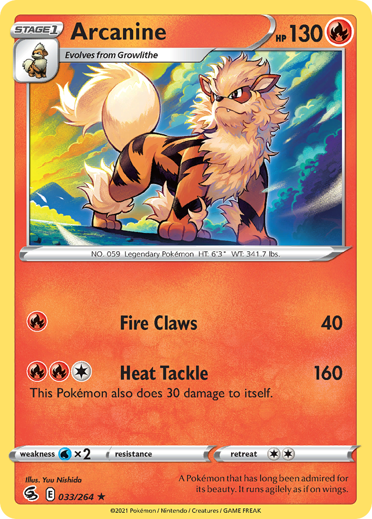 Arcanine 033/264 Rare Fusion Strike