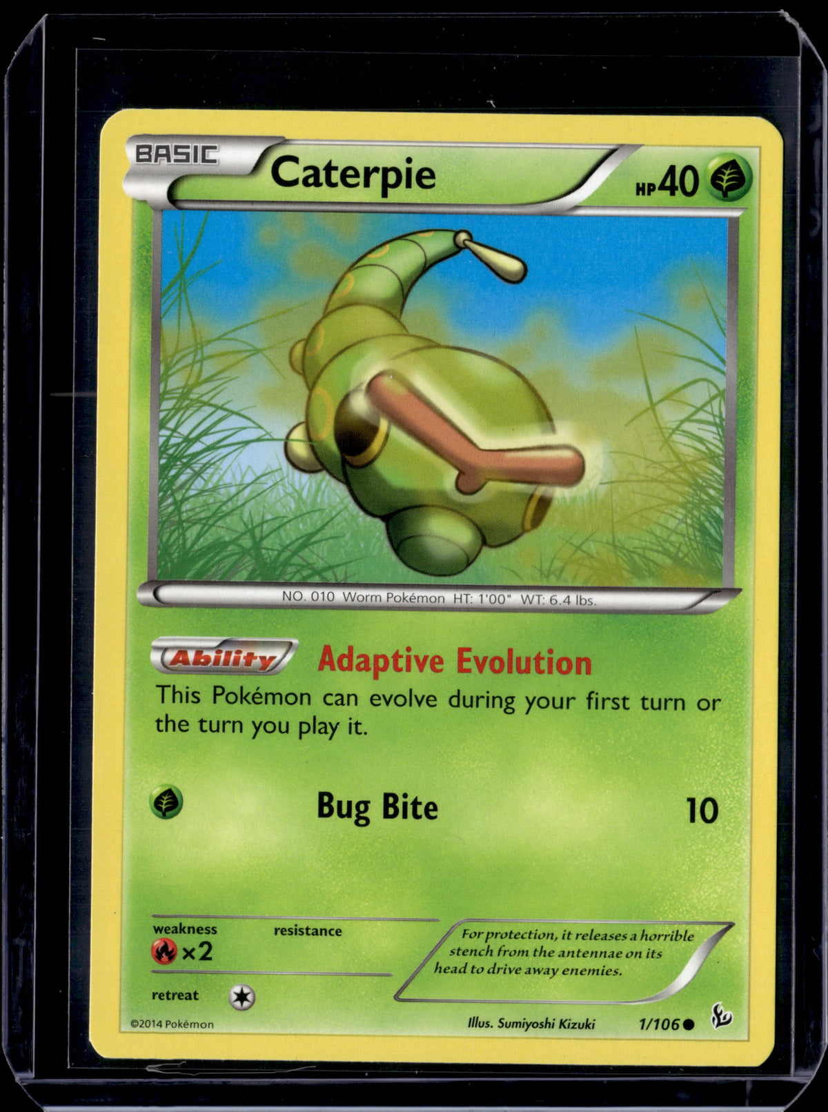 Caterpie XY - Flashfire #1/106 Normal Pokémon Card (front)