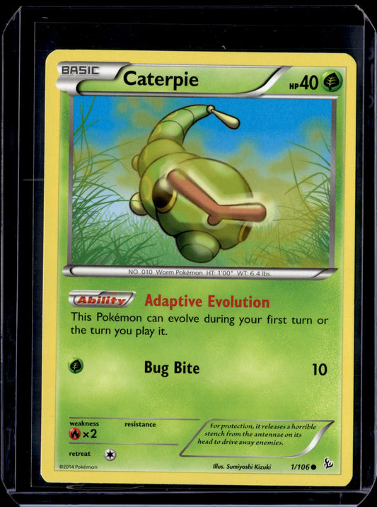 Caterpie XY - Flashfire #1/106 Normal Pokémon Card (front)