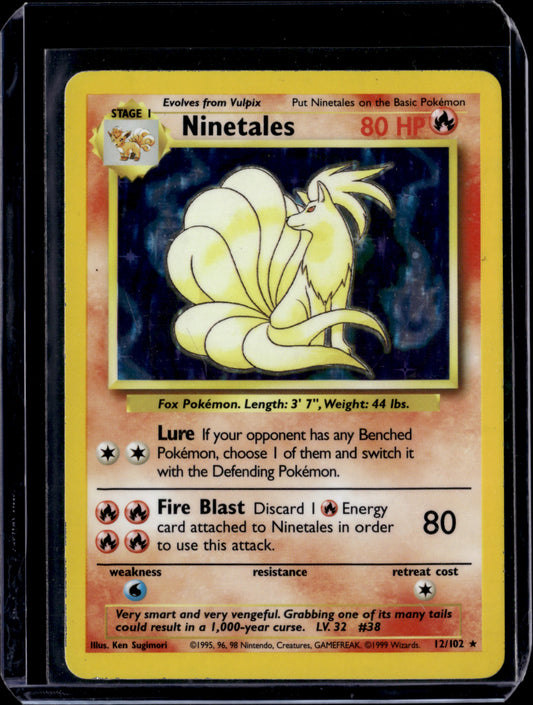 Ninetales Base Set #012/102 Holofoil Pokémon Card (front)