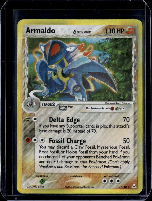Armaldo (Delta Species) Holon Phantoms #1/110 Holofoil Pokémon Card (front)