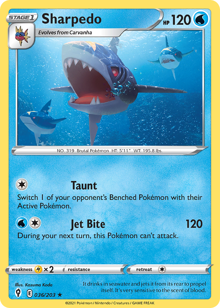 Sharpedo 036/203 Rare Evolving Skies