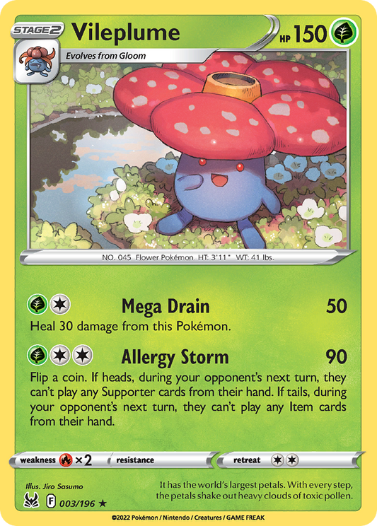 Vileplume 003/196 Rare Holo Lost Origin