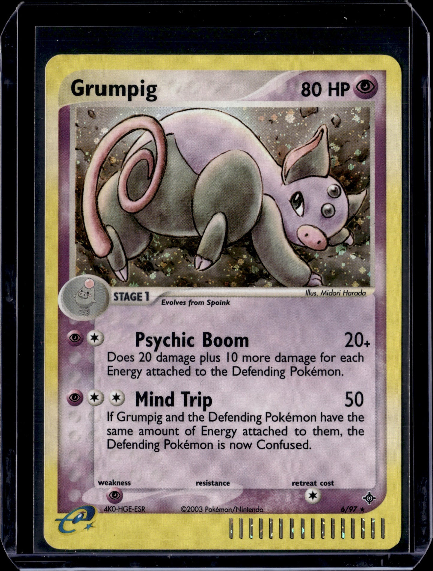 Grumpig Dragon #6/97 Holofoil Pokémon Card (front)