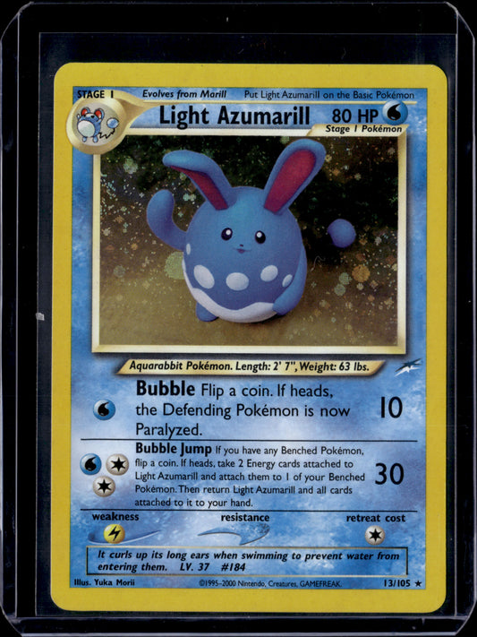 Light Azumarill Neo Destiny #013/105 Unlimited Holofoil Pokémon Card (front)