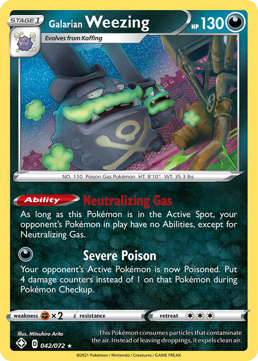 Galarian Weezing 042/072 Rare Holo Shining Fates