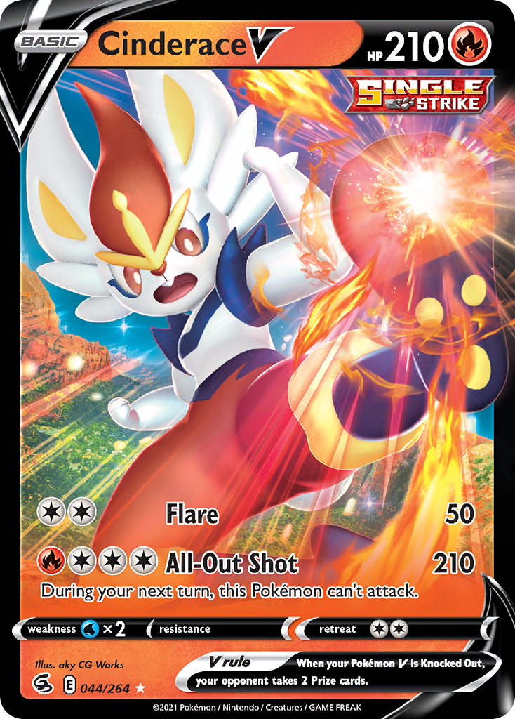 Cinderace V 044/264 Rare Holo V Fusion Strike