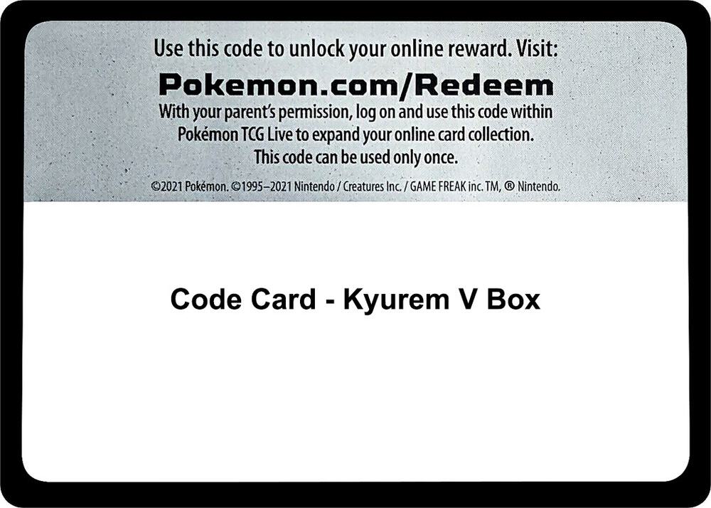Code Card - Kyurem V Box - Code Card Miscellaneous Cards & Products