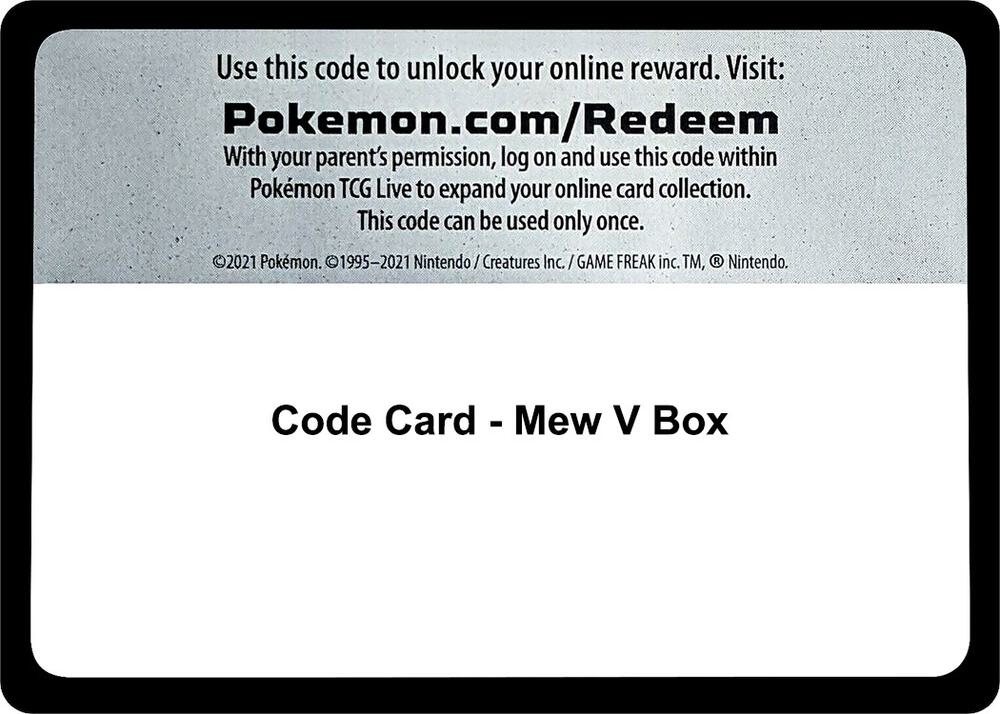 Code Card - Mew V Box - Code Card Miscellaneous Cards & Products
