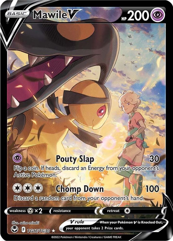 Mawile V TG17/TG30 Ultra Rare Silver Tempest Trainer Gallery Pokémon card
