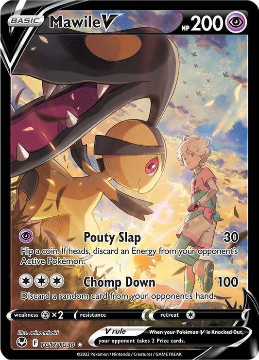 Mawile V TG17/TG30 Ultra Rare Silver Tempest Trainer Gallery Pokémon card
