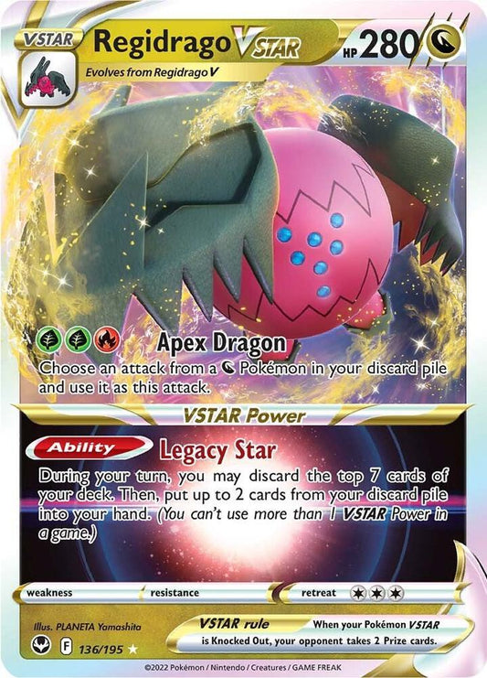 Regidrago VSTAR 136/195 Ultra Rare Silver Tempest Pokémon card