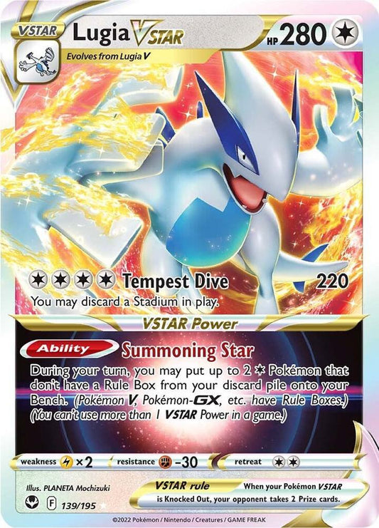 Lugia VSTAR 139/195 Ultra Rare Silver Tempest Pokémon card
