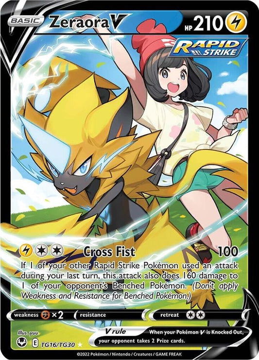 Zeraora V TG16/TG30 Ultra Rare Silver Tempest Trainer Gallery Pokémon card