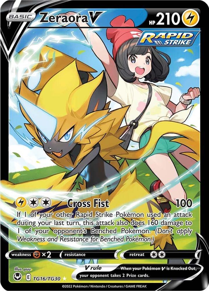 Zeraora V TG16/TG30 Ultra Rare Silver Tempest Trainer Gallery Pokémon card