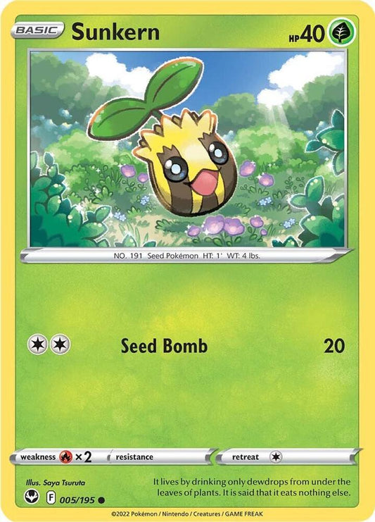 Sunkern 005/195 Common Silver Tempest Pokémon card