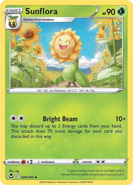 Sunflora 006/195 Uncommon Silver Tempest Pokémon card