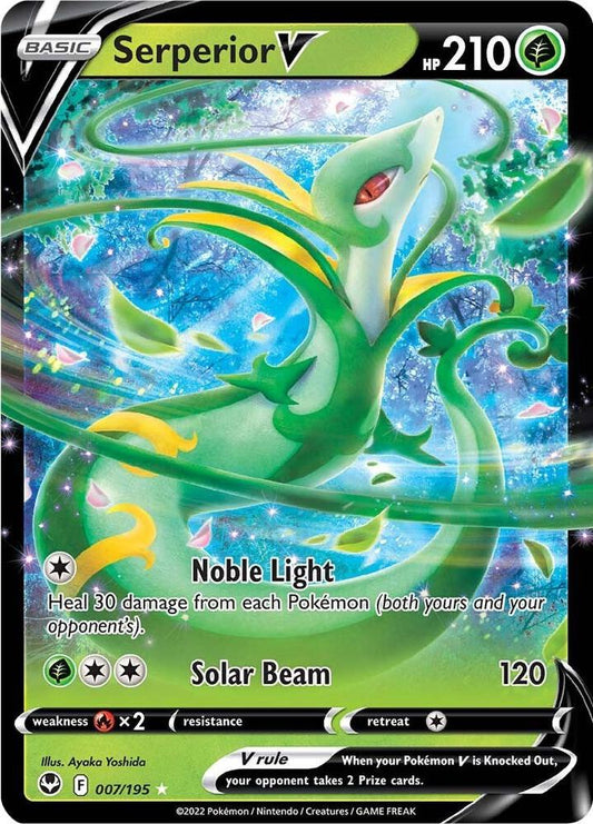 Serperior V 007/195 Ultra Rare Silver Tempest Pokémon card