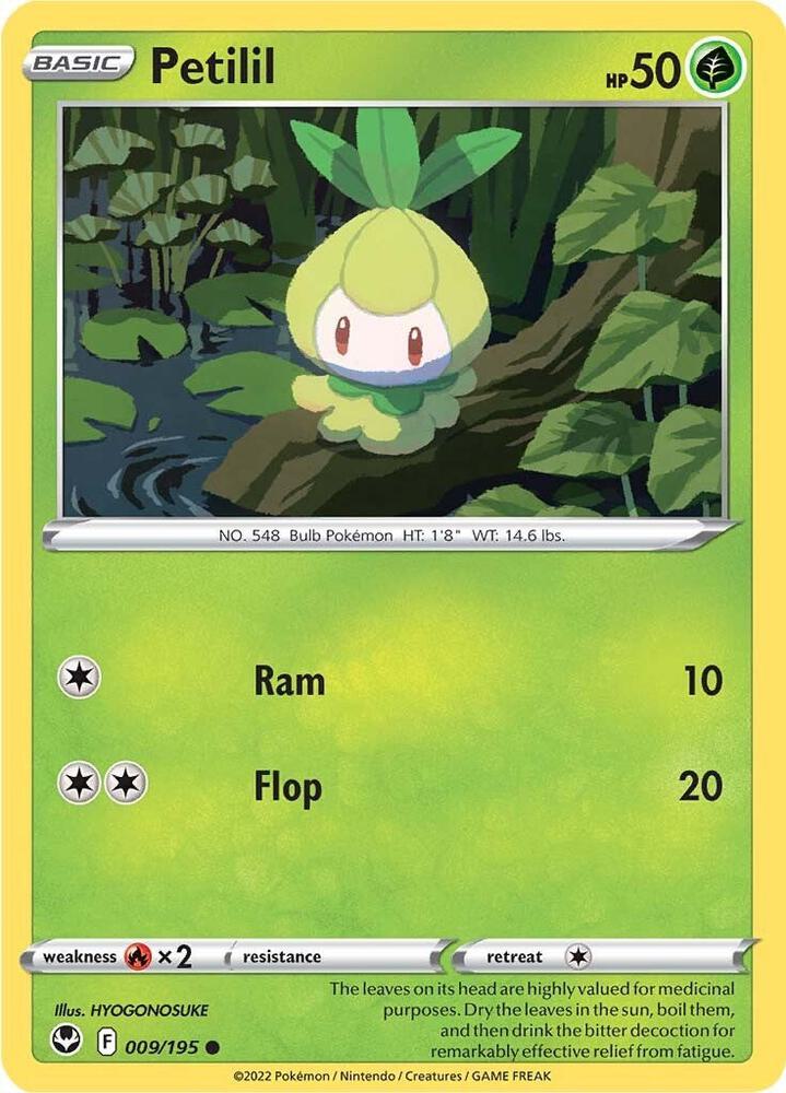 Petilil 009/195 Common Silver Tempest Pokémon card