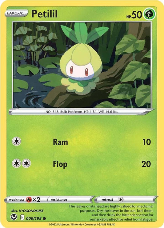 Petilil 009/195 Common Silver Tempest Pokémon card