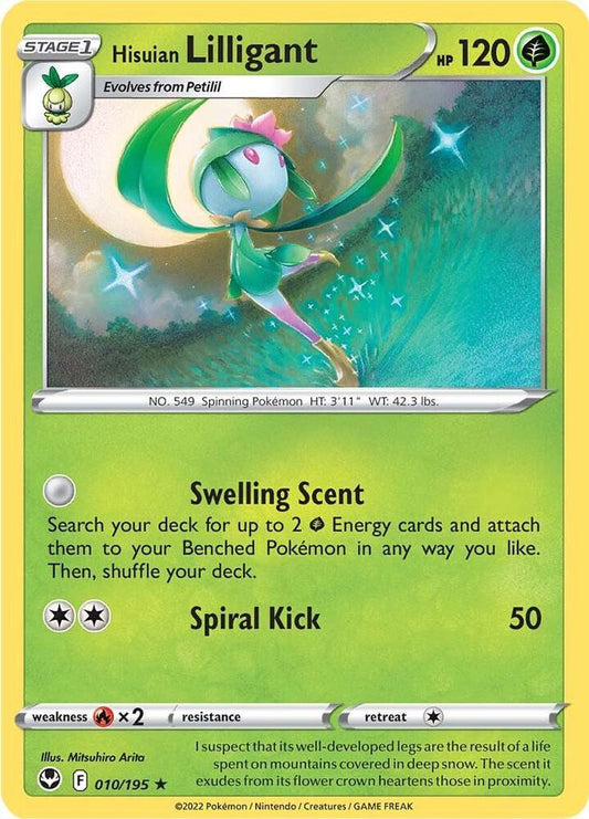 Hisuian Lilligant 010/195 Rare Silver Tempest Pokémon card