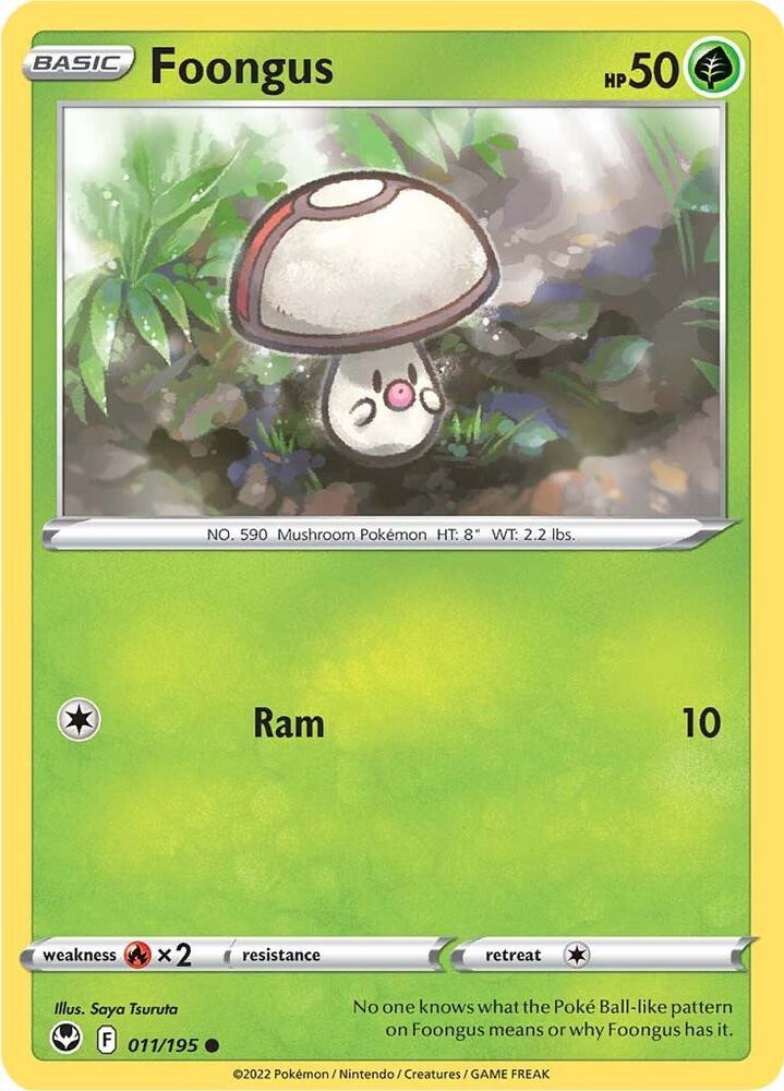 Foongus 011/195 Common Silver Tempest Pokémon card