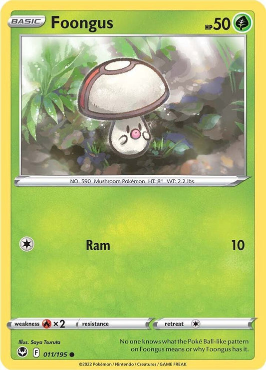 Foongus 011/195 Common Silver Tempest Pokémon card