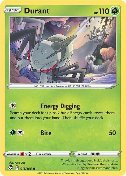 Durant 013/195 Common Silver Tempest Pokémon card
