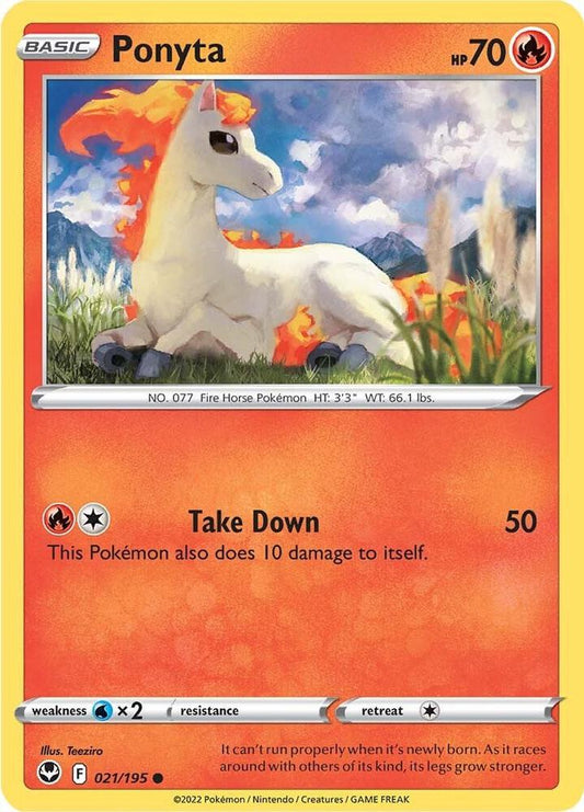 Ponyta 021/195 Common Silver Tempest Pokémon card