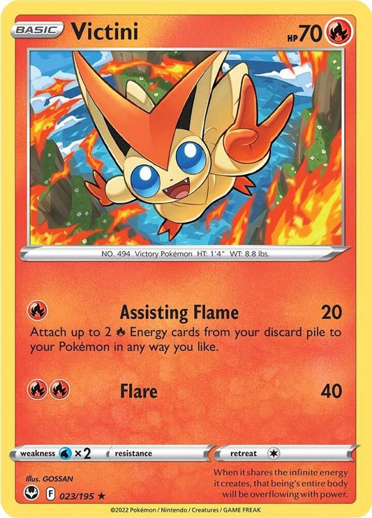Victini 023/195 Rare Silver Tempest Pokémon card