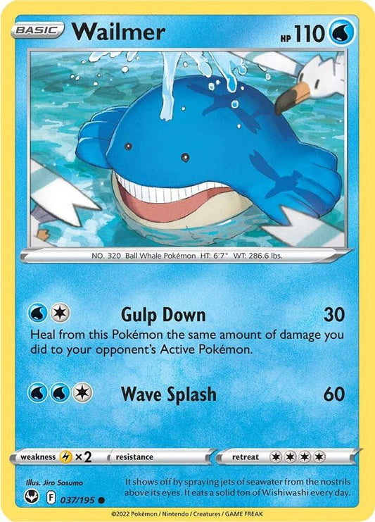 Wailmer 037/195 Common Silver Tempest Pokémon card