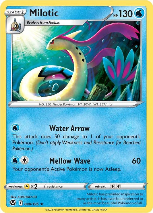 Milotic 040/195 Rare Silver Tempest Pokémon card