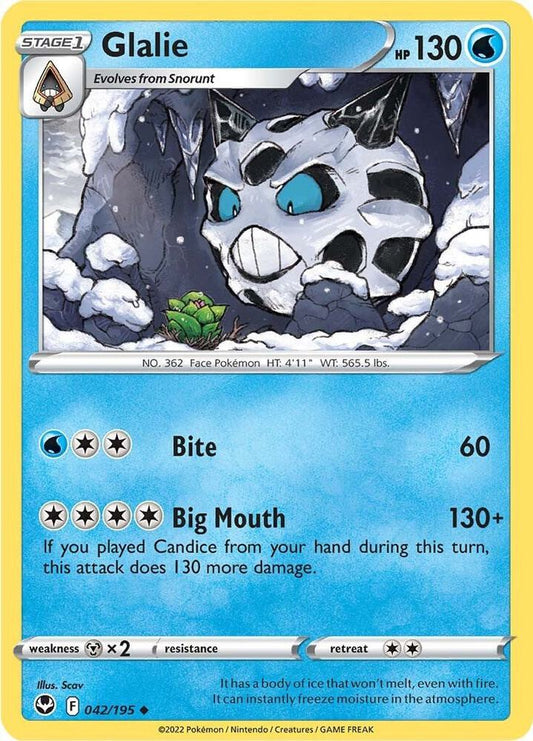 Glalie 042/195 Uncommon Silver Tempest Pokémon card