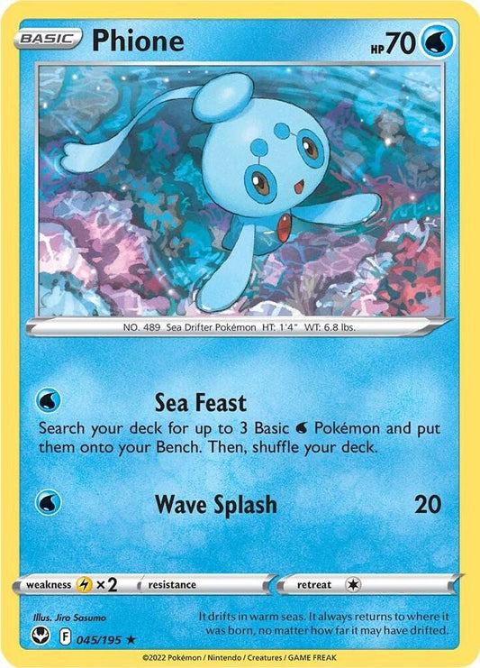 Phione 045/195 Rare Silver Tempest Pokémon card