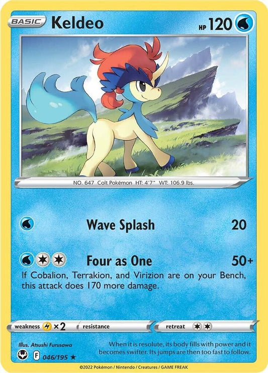 Keldeo 046/195 Rare Silver Tempest Pokémon card