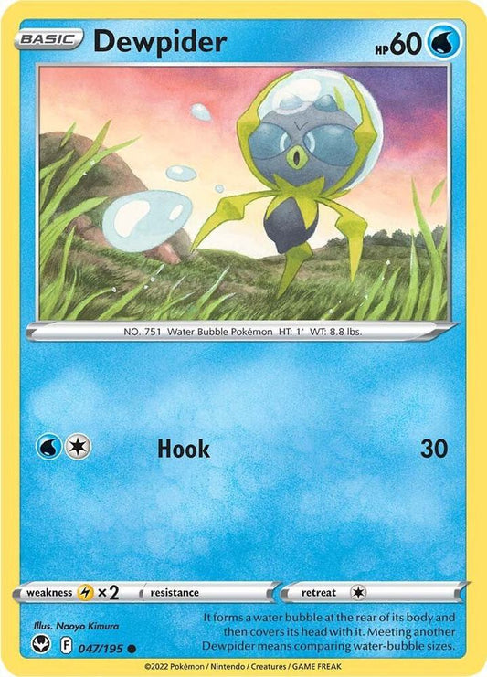 Dewpider 047/195 Common Silver Tempest Pokémon card