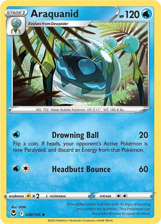 Araquanid 048/195 Uncommon Silver Tempest Pokémon card