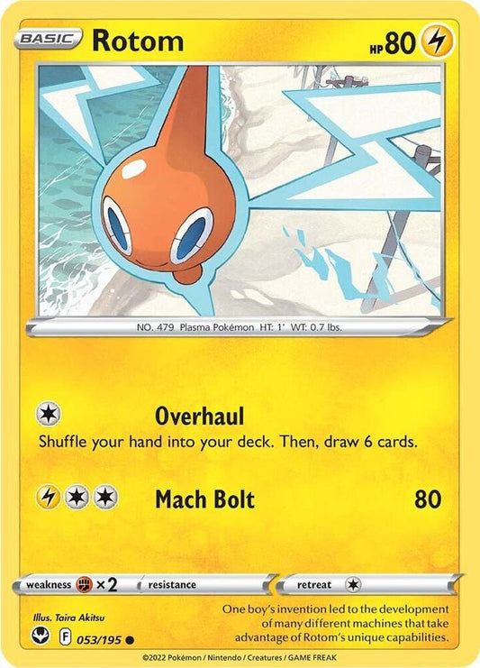 Rotom 053/195 Common Silver Tempest Pokémon card