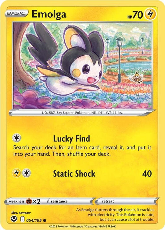 Emolga 054/195 Common Silver Tempest Pokémon card