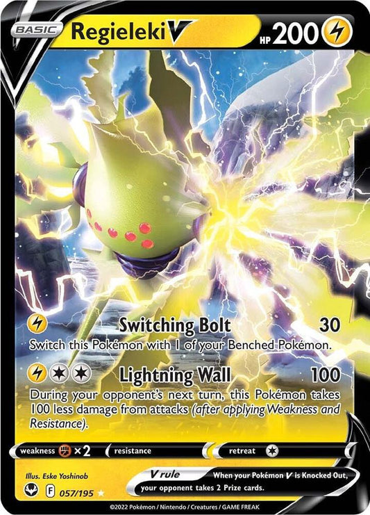 Regieleki V 057/195 Ultra Rare Silver Tempest Pokémon card